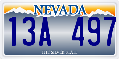 NV license plate 13A497