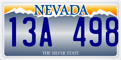 NV license plate 13A498