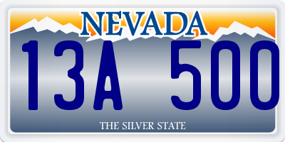 NV license plate 13A500