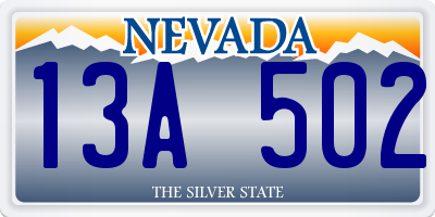 NV license plate 13A502