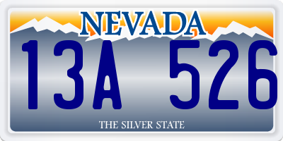 NV license plate 13A526