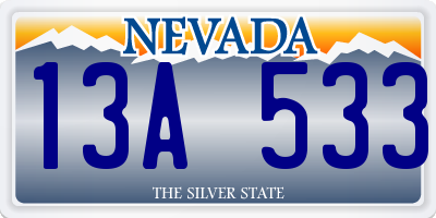 NV license plate 13A533