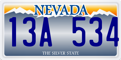 NV license plate 13A534