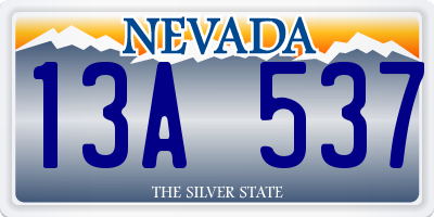 NV license plate 13A537