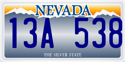 NV license plate 13A538