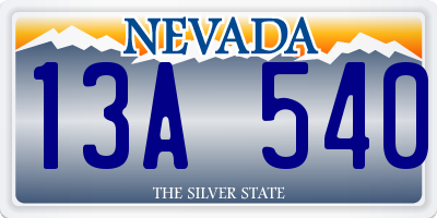 NV license plate 13A540