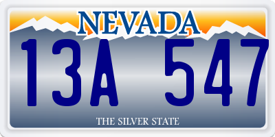 NV license plate 13A547