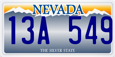 NV license plate 13A549