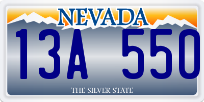 NV license plate 13A550
