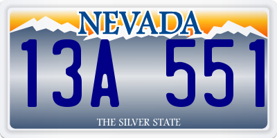 NV license plate 13A551