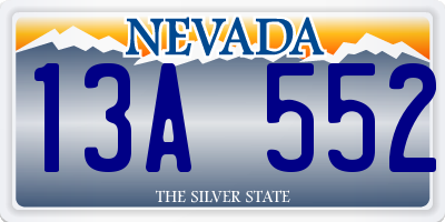 NV license plate 13A552