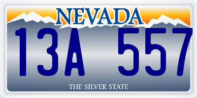 NV license plate 13A557