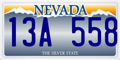 NV license plate 13A558