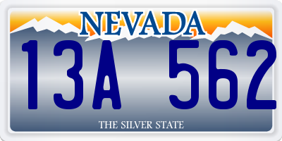 NV license plate 13A562