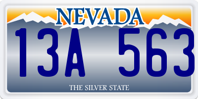 NV license plate 13A563