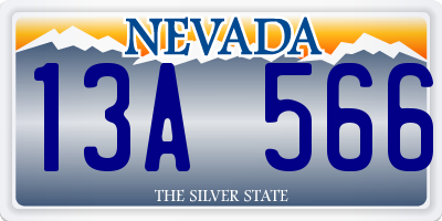 NV license plate 13A566
