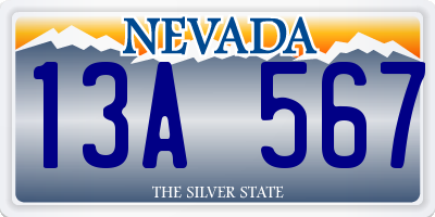 NV license plate 13A567
