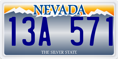 NV license plate 13A571