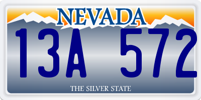 NV license plate 13A572