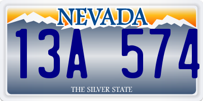 NV license plate 13A574