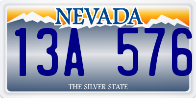 NV license plate 13A576