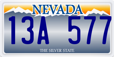 NV license plate 13A577