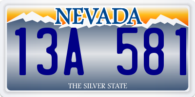 NV license plate 13A581