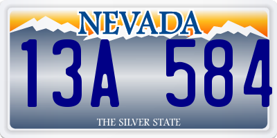 NV license plate 13A584