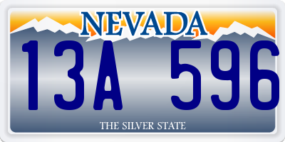 NV license plate 13A596