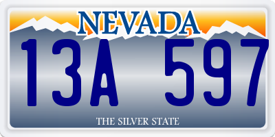 NV license plate 13A597