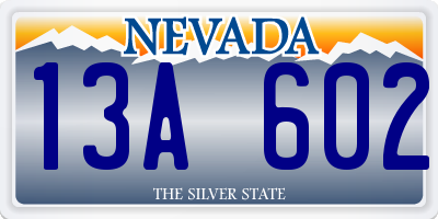 NV license plate 13A602