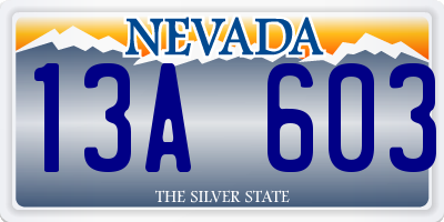 NV license plate 13A603