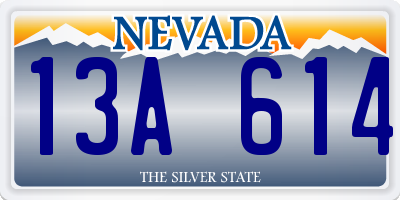 NV license plate 13A614