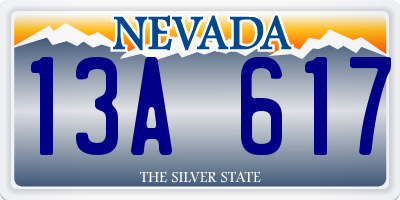 NV license plate 13A617
