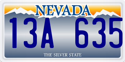 NV license plate 13A635