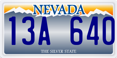 NV license plate 13A640