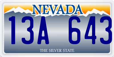 NV license plate 13A643