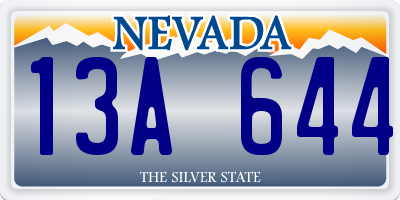 NV license plate 13A644