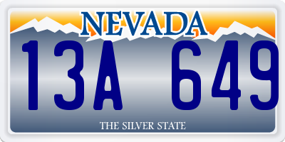 NV license plate 13A649