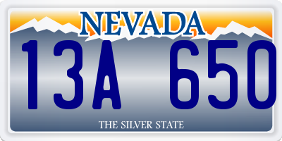 NV license plate 13A650
