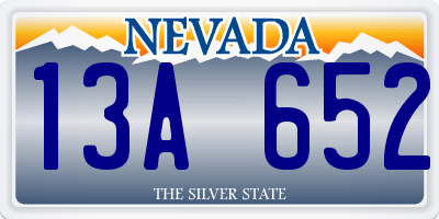 NV license plate 13A652