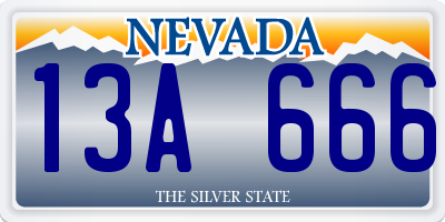 NV license plate 13A666