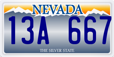 NV license plate 13A667