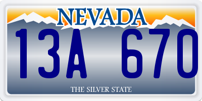 NV license plate 13A670