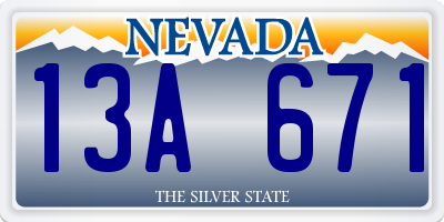 NV license plate 13A671