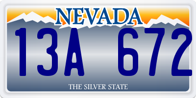 NV license plate 13A672