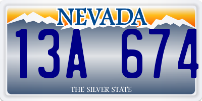 NV license plate 13A674
