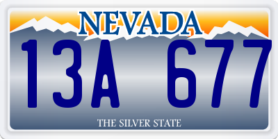NV license plate 13A677