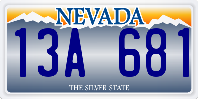 NV license plate 13A681