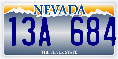 NV license plate 13A684